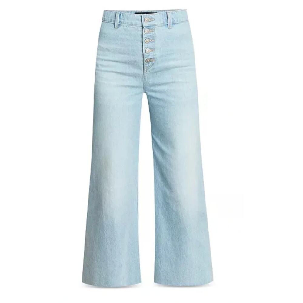 Veronica Beard Grant Cropped Ankle Wide Leg Jean Aire Wash Size 25 - Picture 2 of 7